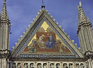 Mosaics, mostly 18th and 19th century replacements of originals, on facade of cathedral