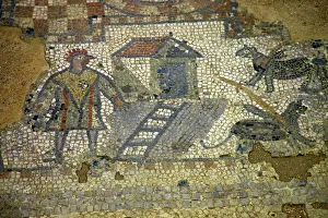 Mosaic Prints: Mosaics at Brading Roman Villa, Brading, Isle of Wight, England, United Kingdom, Europe