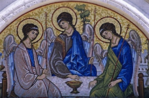 Halo Prints: Mosaics above door of the Sveti Trojice Orthodox church