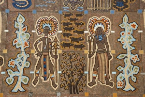 Parliament Building Prints: Mosaics on the entrance of the National Parliament, Port Moresby, Papua New Guinea