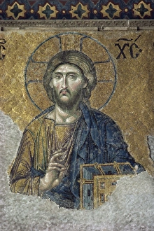 Mosaics Prints: Mosaics, Santa Sofia, UNESCO World Heritage Site, Istanbul, Turkey, Europe