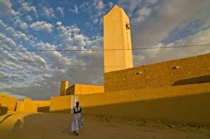 Mosque at Atar at sunrise, Mauritania, Africa