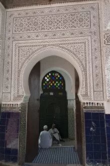 Mosque entrance, Medina Souk, Marrakech, Morocco, North Africa, Africa