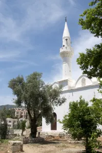 Antalya Province Prints: Mosque, Kalkan, a popular tourist resort, Antalya Province, Anatolia, Turkey