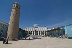 Mosque with minaret, Khojand, Tajikistan, Central Asia