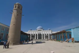 Tajikistan Prints: Mosque with minaret, Khojand, Tajikistan, Central Asia