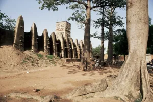 Burkina Faso Prints: Mossi style mosque, Ouagadougou, Burkina Faso, Africa