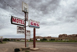Signs Prints: Motel and Gas Station on Highway 163, Utah, United States of America, North America