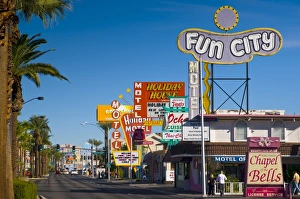 Chapels Prints: Motels and Wedding Chapel, The Strip, Las Vegas, Nevada, United States of America