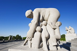Togetherness Prints: Mother and children, stone sculpture by Emanuel Vigeland, Vigeland Park