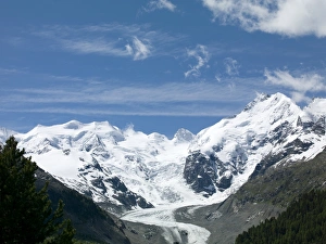 Canton Graubunden Prints: Mount Bernina and Piz Palu, Canton Graubunden, Swiss Alps, Switzerland, Europe