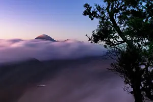 Mystical Prints: Mount Bromo in fog at night, Bromo Tengger Semeru National Park, East Java, Indonesia