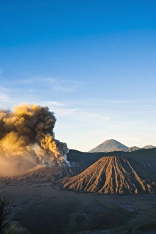 Eruption Prints: Mount Bromo volcano erupting at sunrise