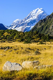 Mount Cook, the highest mountain in New Zealand, UNESCO World Heritage Site, South Island, New Zealand, Pacific