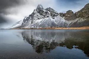 Southeast Prints: Mount Eystrahorn in winter, Krossanesfjall Mountains, Iceland