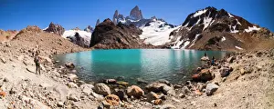 Panorama Prints: Mount Fitz Roy (Cerro Chalten) rising from Lago de los Tres (Laguna de los Tres)
