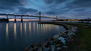 Connections Gallery: Mount Hope Bridge from Bristol Town Common, Rhode Island, New England, United States of America