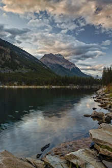 Rocky Mountains Prints: Mount Kerkeslin reflected in Horseshoe Lake