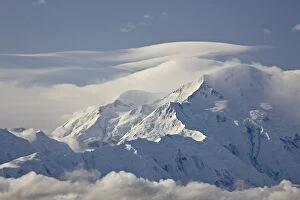 Mount McKinley among clouds, Denali National Park and Preserve, Alaska