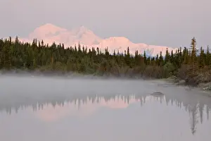 Mount Mckinley Prints: Mount McKinley (Mount Denali) reflected in a lake along the Denali Highway