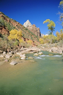 Virgin River Prints: Mount Moroni and the Virgin River in autumn