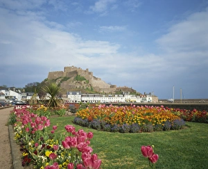 Mount Orgueil Prints: Mount Orgueil Castle, Gorey, St. Martin, Jersey, Channel Islands, United Kingdom, Europe