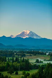 Meadow Prints: Mount Rainier at sunset, Washington State, United States of America, North America