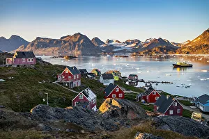 Coastal View Prints: Mountaimous fjord, Kulusuk, Greenland, Denmark, Polar Regions