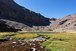 Outdoor Activities Prints: Mountain lake, Laguna Larga, at the foot of Mulhacen