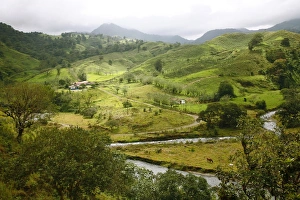 Costa Rican Prints: Mountain landscape in the region of Monteverde, Costa Rica, Central America