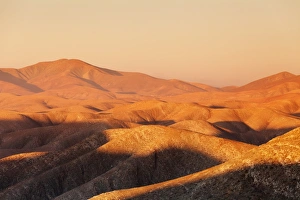 Crevice Prints: Mountain landscape at sunset, Mountains of Betancuria