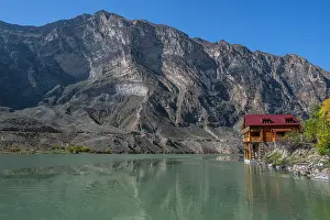 Geography Prints: Mountain lodge situated by the Awarskoje Koisu river in Dagestan