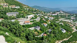 Recreational Prints: Mountain resort in Lachin shows developed structures and natural landscape in Qarabaqh region of Azerbaijan