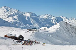 Restaurant Prints: Mountain restaurant, St. Anton am Arlberg, Tirol, Austrian Alps, Austria, Europe