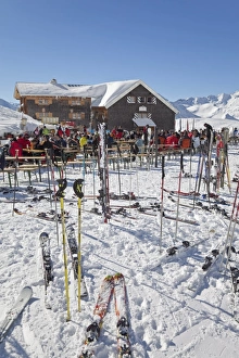 Mountain restaurant, St. Anton am Arlberg, Tirol, Austrian Alps, Europe