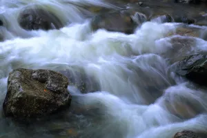 Freshness Prints: Mountain river flows through rocks in autumn near Wastwater Lakeside in the Lake District