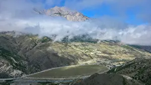 Terrain Prints: Mountain scenery with clouds and shadows in North Ossetia