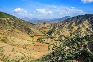Yemen Prints: Mountain scenery along the road from Massawa to Asmara, Eritrea, Africa