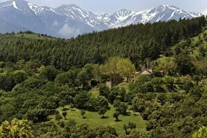 Mountain view near St. Marsal, Pyrenees Orientales, France, Europe