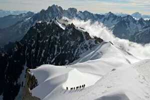 Holiday Maker Gallery: Mountaineers and climbers, Aiguille du Midi, Mont Blanc Massif, Chamonix, Haute Savoie