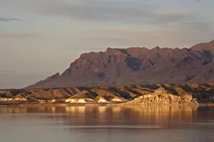 Images Dated 11th December 2009: Mountains and clouds on the east side of Elephant Butte Lake before sunset