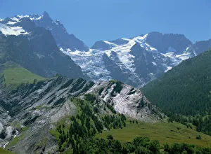 Alps Prints: Mountains of the Haute-Alpes, viewed from the Col de Galibier, 2704m, in the Alps