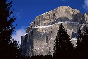 Mountains in the Passo Sella near ski resort of Val Gardena