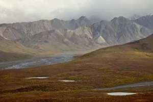 Mountains and tundra in fall color, Denali National Park and Preserve, Alaska