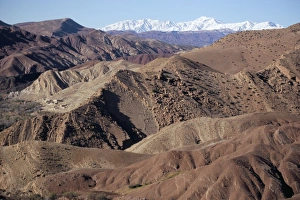 High Atlas Prints: Mountains and village near Telouet