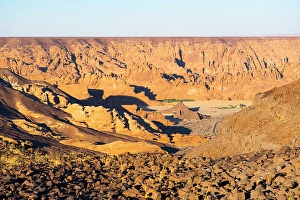 Plateau Prints: Mountainscape viewed from the top of Harrat volcanic plateau