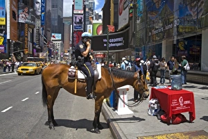 Times Square Prints: Mounted police officer