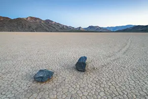 Barren Prints: Moving boulders at Racetrack Playa in Death Valley National Park, California, United