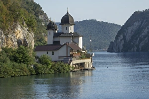 River Danube Prints: Mraconia Monastery, Danube Gorge, Romania, Europe