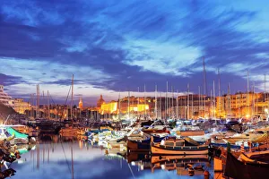 Fishing Prints: Msida Creek Harbour, Valletta, Malta, Mediterranean, Europe